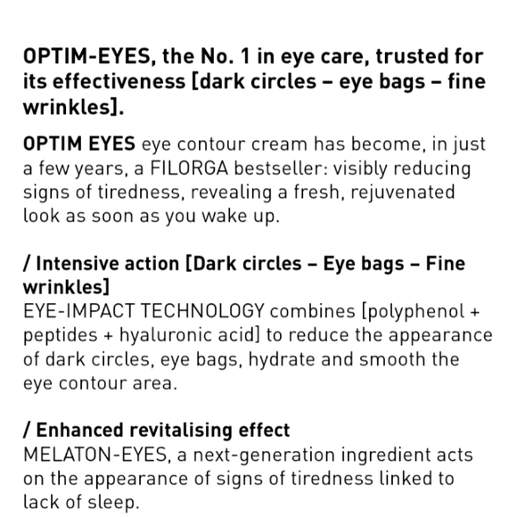 Filgora Laboratories Youth Performance 3in1 OPTIM-EYES Intense Revitalize Cream - Picture 7 of 11